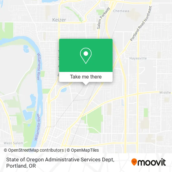 State of Oregon Administrative Services Dept map