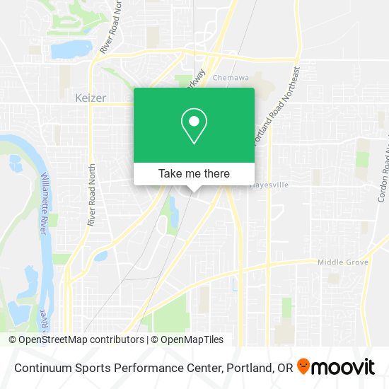 Mapa de Continuum Sports Performance Center