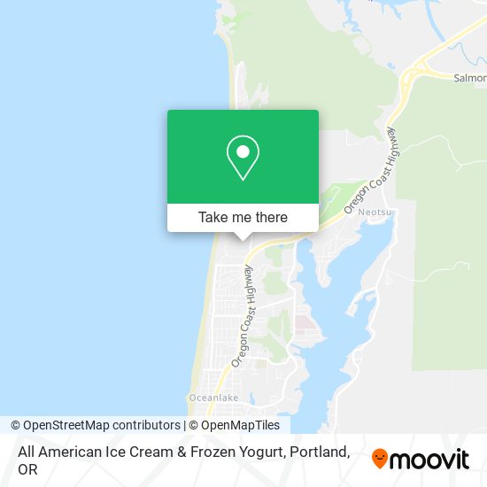 All American Ice Cream & Frozen Yogurt map