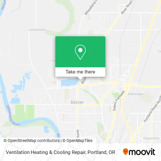Ventilation Heating & Cooling Repair map