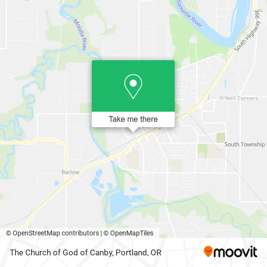 The Church of God of Canby map