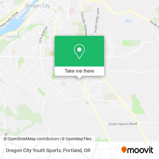 Oregon City Youth Sports map