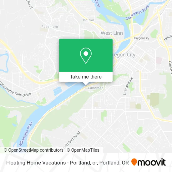 Floating Home Vacations - Portland, or map