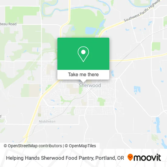 Helping Hands Sherwood Food Pantry map