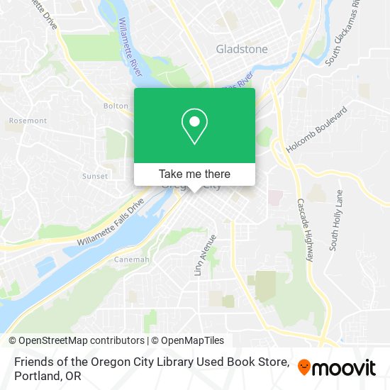 Friends of the Oregon City Library Used Book Store map