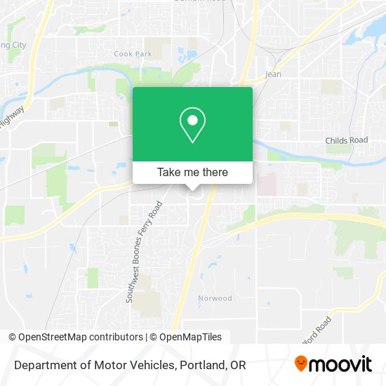Department of Motor Vehicles map