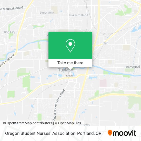 Oregon Student Nurses' Association map