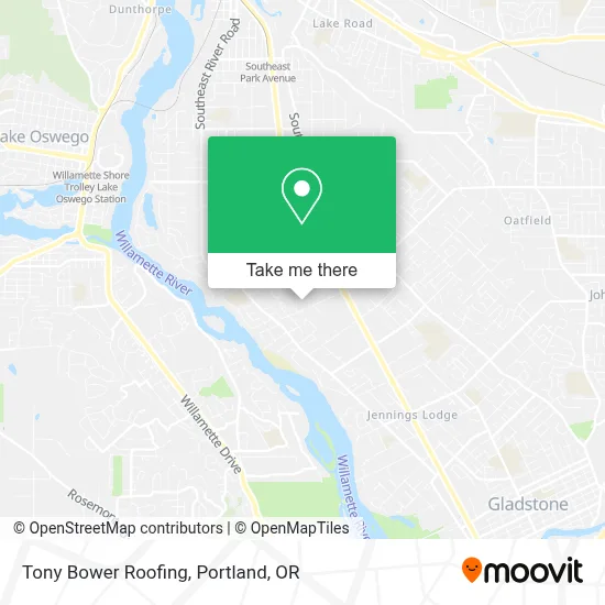 Tony Bower Roofing map