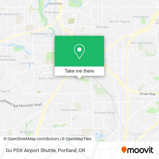 Go PDX Airport Shuttle map