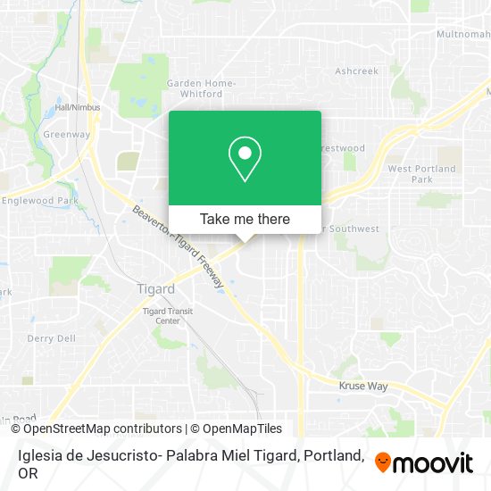 Mapa de Iglesia de Jesucristo- Palabra Miel Tigard