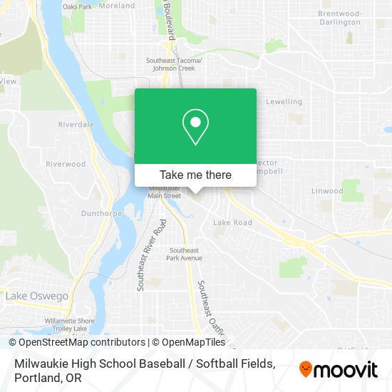 Mapa de Milwaukie High School Baseball / Softball Fields