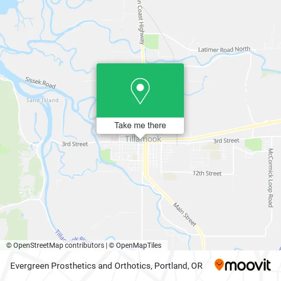 Mapa de Evergreen Prosthetics and Orthotics