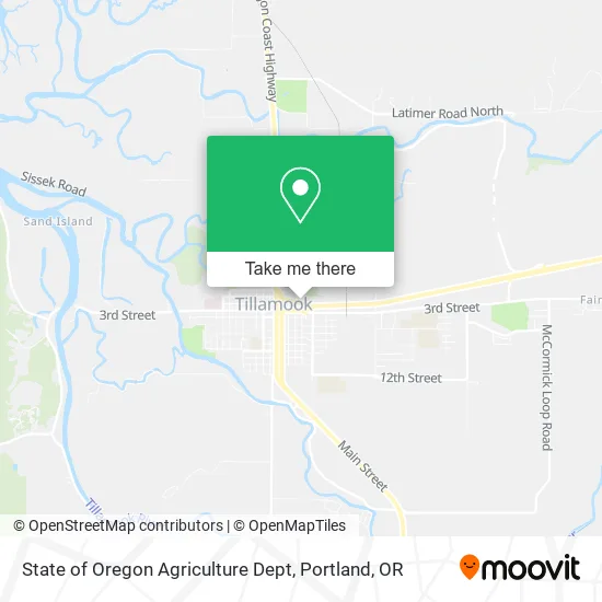State of Oregon Agriculture Dept map