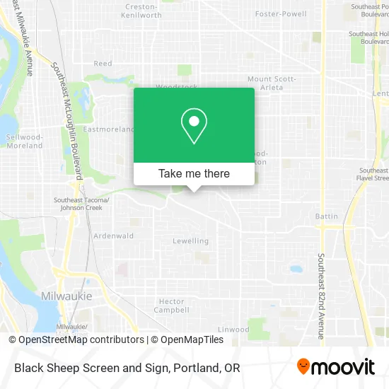 Mapa de Black Sheep Screen and Sign