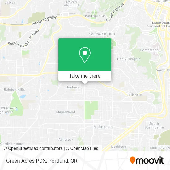 Green Acres PDX map