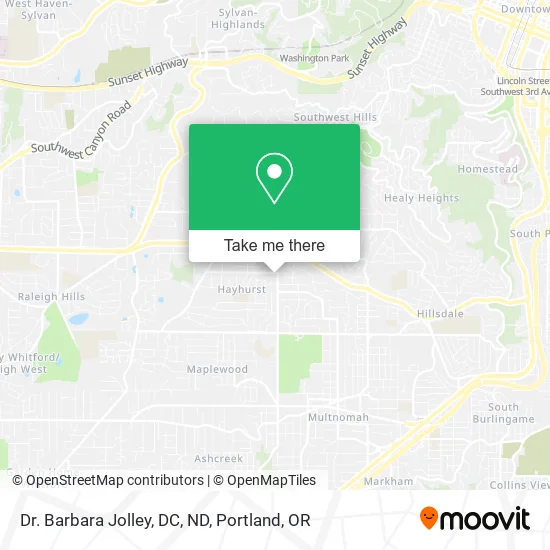 Mapa de Dr. Barbara Jolley, DC, ND