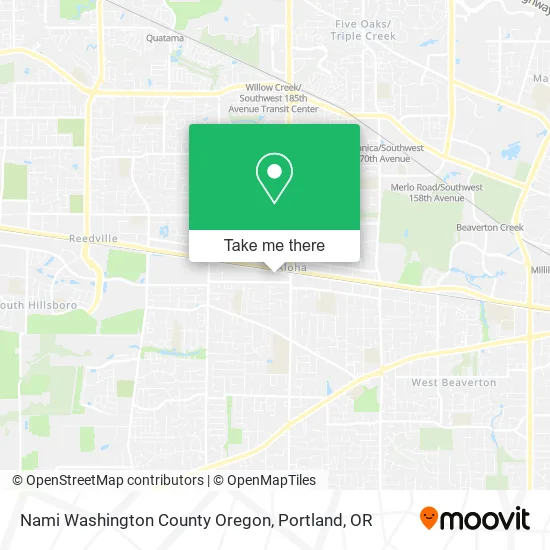 Nami Washington County Oregon map