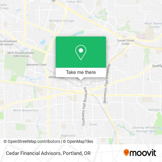 Cedar Financial Advisors map