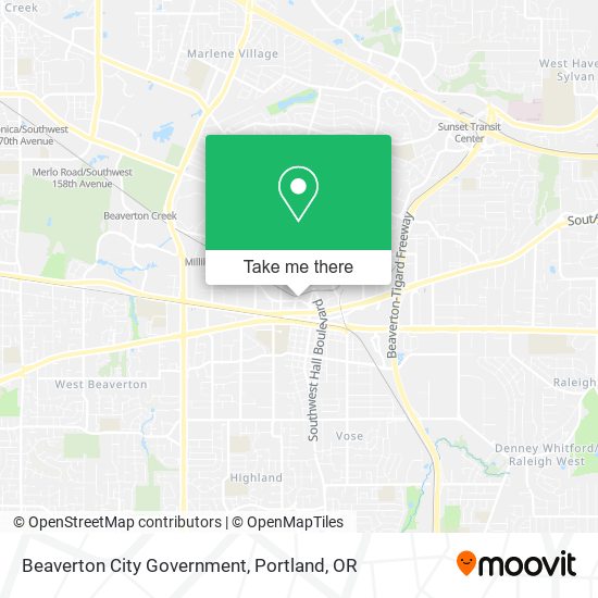 Beaverton City Government map