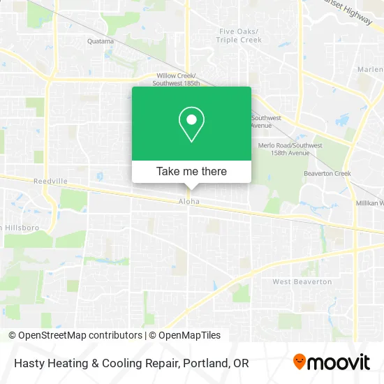 Hasty Heating & Cooling Repair map
