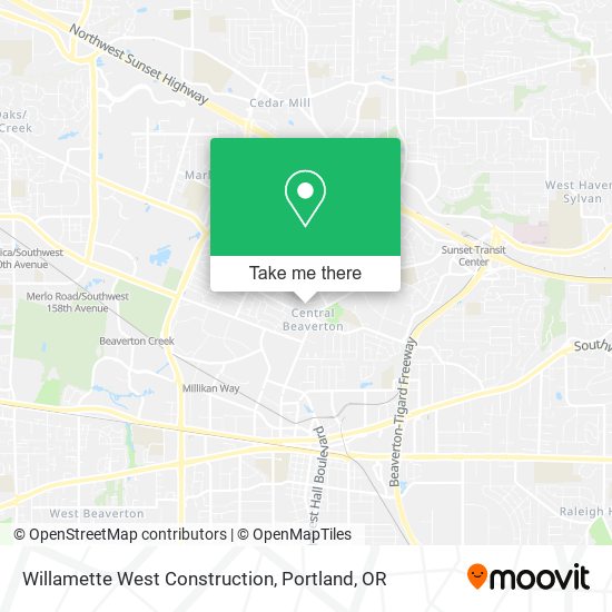 Mapa de Willamette West Construction