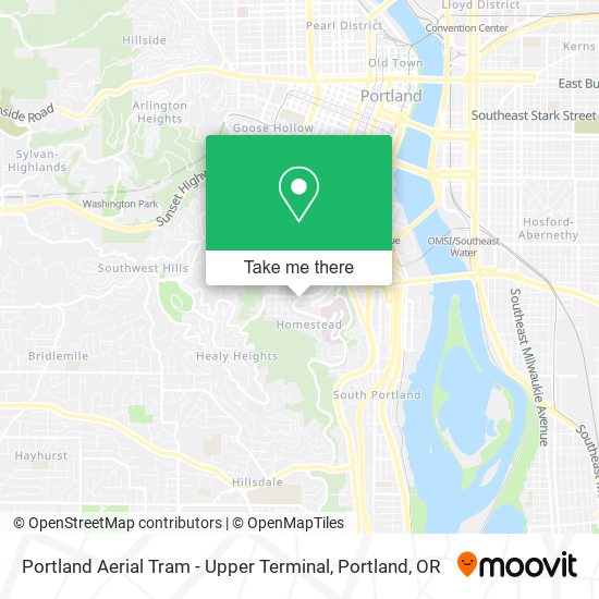 Mapa de Portland Aerial Tram - Upper Terminal