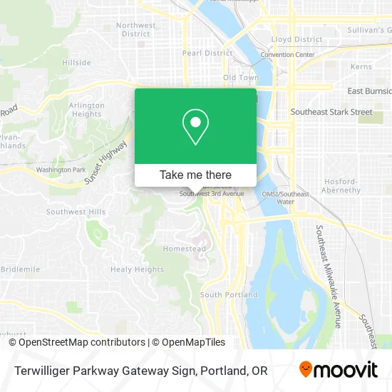 Mapa de Terwilliger Parkway Gateway Sign