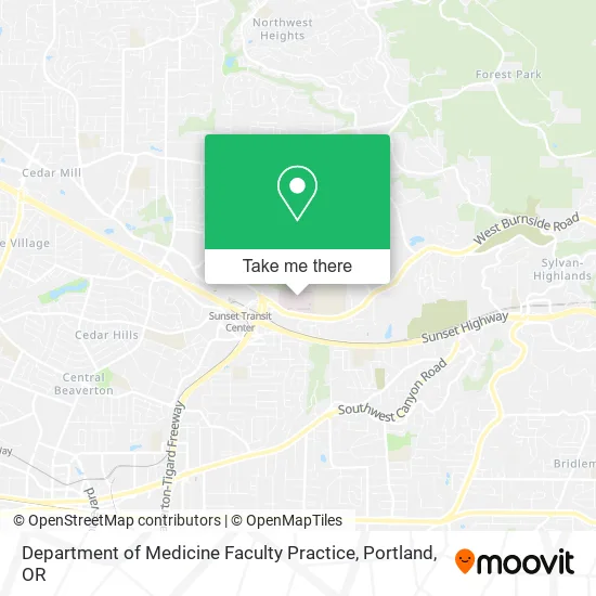 Department of Medicine Faculty Practice map