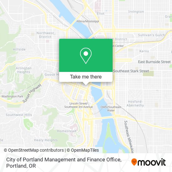 City of Portland Management and Finance Office map
