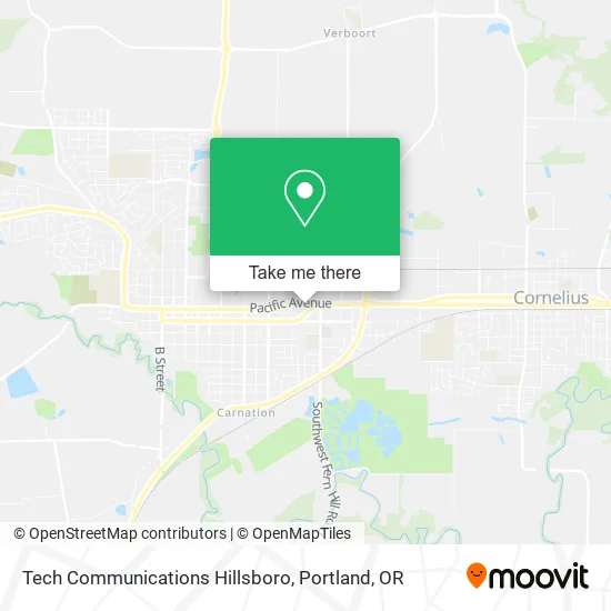 Mapa de Tech Communications Hillsboro