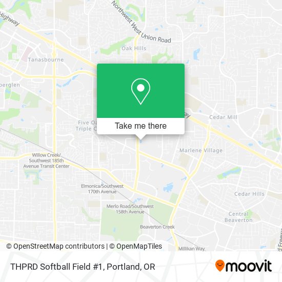 THPRD Softball Field #1 map