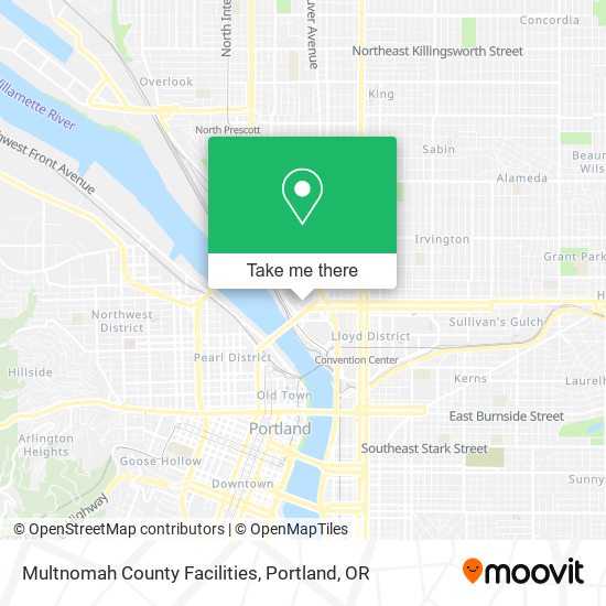Mapa de Multnomah County Facilities