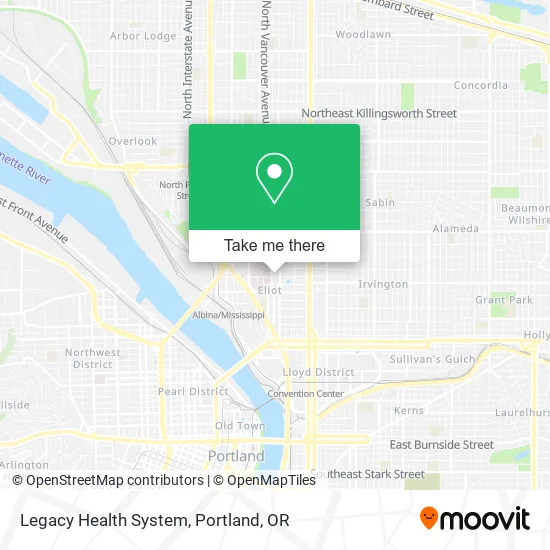 Legacy Health System map