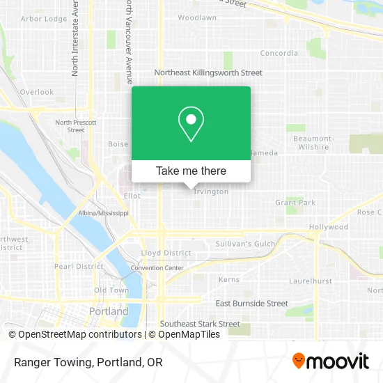 Ranger Towing map