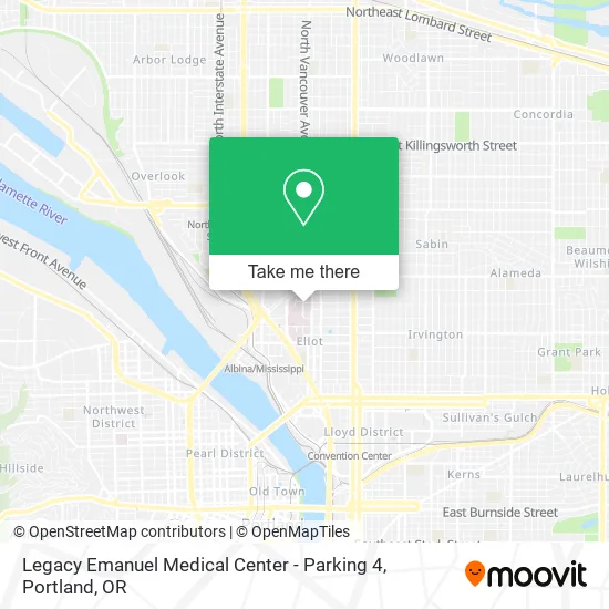 Legacy Emanuel Medical Center - Parking 4 map
