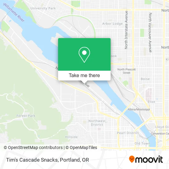 Tim's Cascade Snacks map