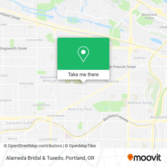 Alameda Bridal & Tuxedo map
