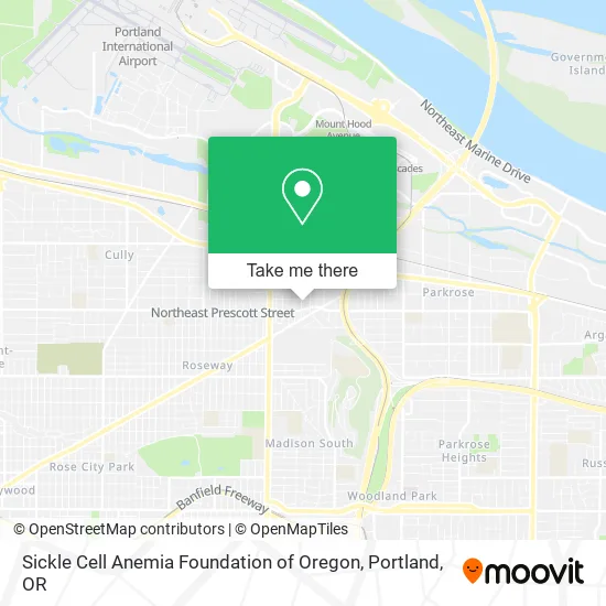 Mapa de Sickle Cell Anemia Foundation of Oregon