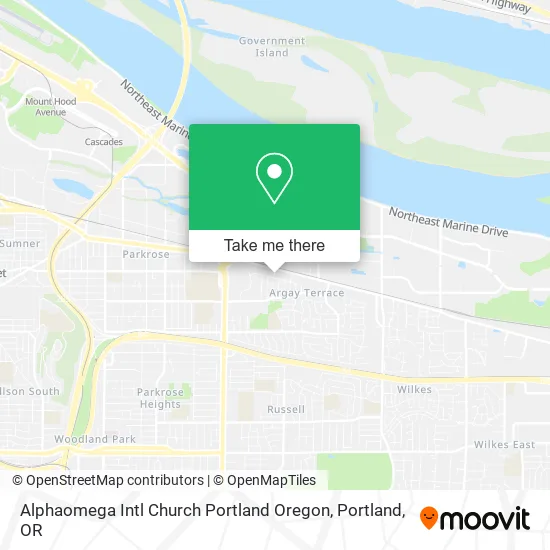 Alphaomega Intl Church Portland Oregon map