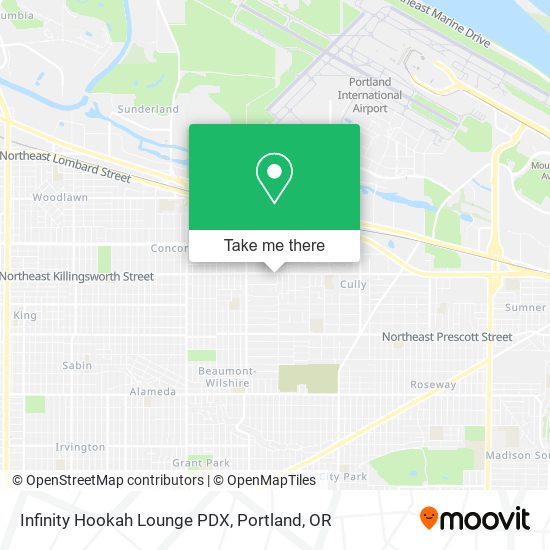 Mapa de Infinity Hookah Lounge PDX