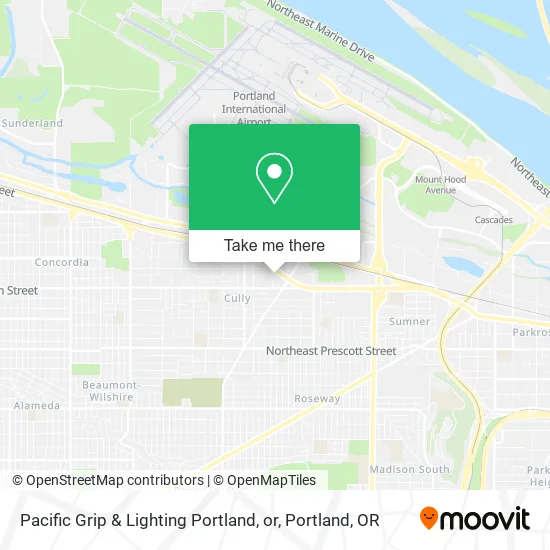 Pacific Grip & Lighting Portland, or map