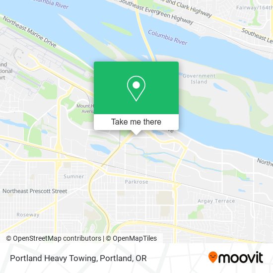 Portland Heavy Towing map