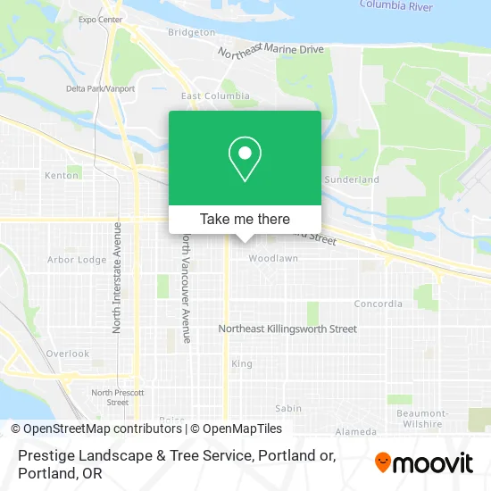 Prestige Landscape & Tree Service, Portland or map