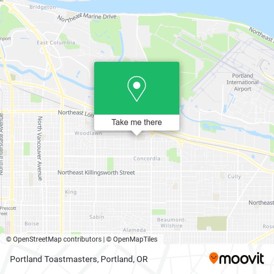 Portland Toastmasters map