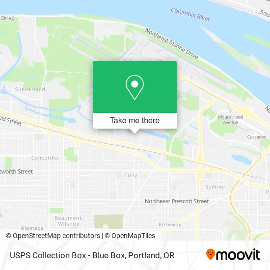 Mapa de USPS Collection Box - Blue Box