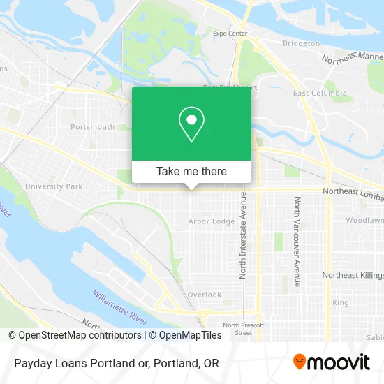 Payday Loans Portland or map