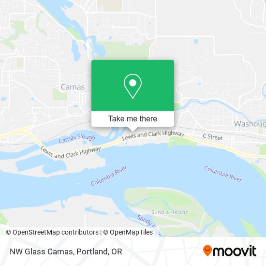 NW Glass Camas map