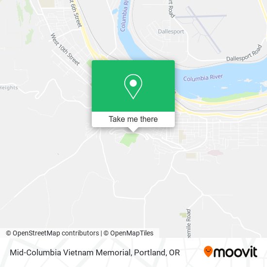 Mid-Columbia Vietnam Memorial map