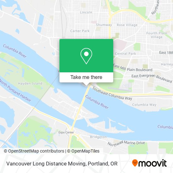 Vancouver Long Distance Moving map