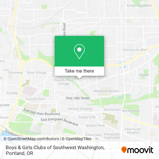 Boys & Girls Clubs of Southwest Washington map